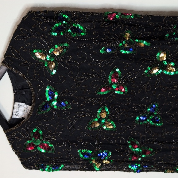 Stenay Women's Vintage Silk Beaded Blouse Size Medium - Picture 2 of 14